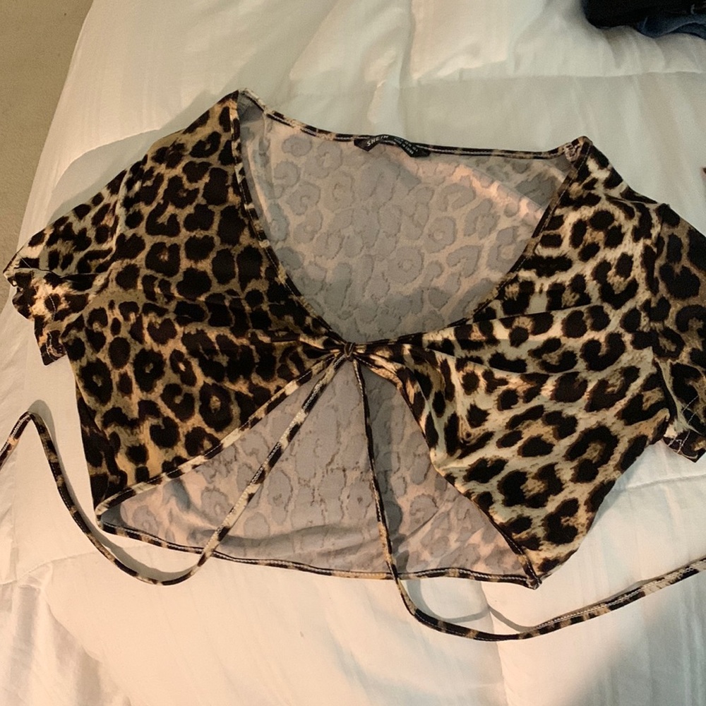 Cheetah print crop top from Shein, size:medium